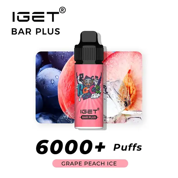 GRAPE PEACH LCE ?C IGET BAR PLUS 6000 PUFFS